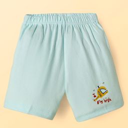 TANGO Single Jersey Knit Knee Length Shorts With Helicopter Print - Aqua-picture-14