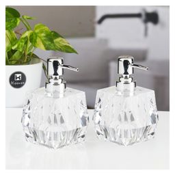 KOOKEE Acrylic Soap Dispenser for Bathroom handwash (Set of 2) (11942)-picture-20