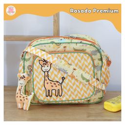 Rosada Animal Trendy Mini Sling Diaper Bag for Baby Mom | Outing Travel Lightweight Waterproof Washable Spacious Zip Compartments and Shoulder Sling with Hanging Soft ToyMini-image-88