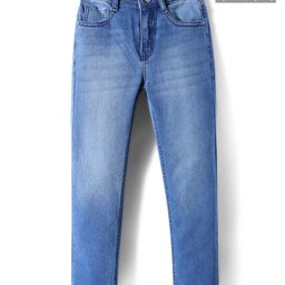 Pine Kids Denim Woven Full Length Washed Jeans - Navy Blue-picture-28