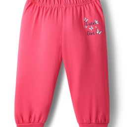 Doodle Poodle Single Jersey Knit Full Length Lounge Pant With Text Print - Pink-image-94