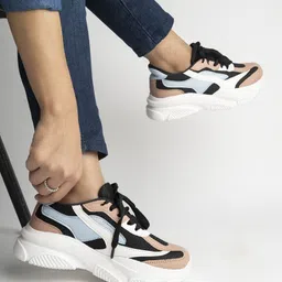 Shoetopia Colour Blocked Walking Shoes - Black-picture-34