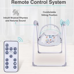 R for Rabbit Snicker Automatic Baby Swing - Grey image 3