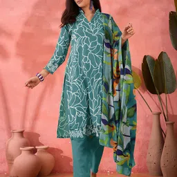 Sangria Floral Printed Unstitched Dress Material-image-86