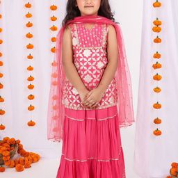 MASTARANG Girls Embroidered Sequinned Ready to Wear Lehenga & Blouse with Dupatta-image-29