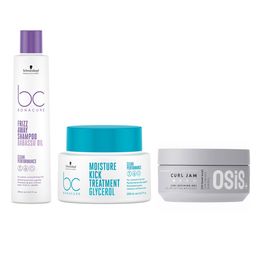Schwarzkopf PROFESSIONAL Set of Bonacure Shampoo + Hair Mask + Curl Jam Defining Gel image 1