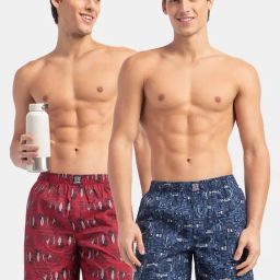 Jockey Usa Originals Multi Cotton Regular Fit Print Boxer Shorts-image-55