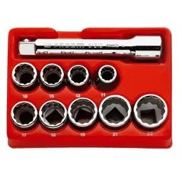 FACOM 3/8 inch Square Drive Metric 12 Point Socket, J.300-1 (Set of 10)-34