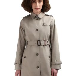 TOMMY HILFIGER Beige Cotton Solid Trench Coat-picture-5