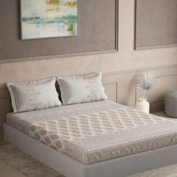 DDECOR Live beautiful Red Cotton Ethnic 145 TC Double Flat Bedsheet with 2 Pillow Covers-image-51