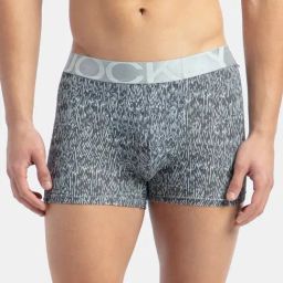 Jockey International Collection Grey Microfibre Regular Fit Print Trunks-image-49