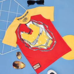 Pantaloons Junior Kids Chinese Red & Yellow Cotton Printed T-Shirt-image-15