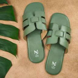 The Madras Trunk Women Zoya Olive Sandal-image-77