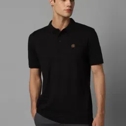 Louis Philippe Black Cotton Regular Fit Polo T-Shirt-picture-24