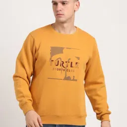 Turtle Yellow Relaxed Fit Logo Printed Sweatshirt-picture-21