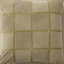 Home Centre Whales Green & White Geometric Embroidered Cotton Square Cushion Cover-image-6