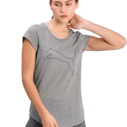 Puma Grey Textured Print Regular Fit Tee-image-34