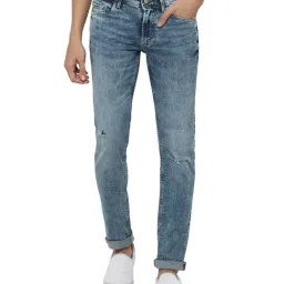 Allen Solly Blue Skinny Fit Heavily Washed Jeans-picture-5