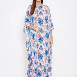 The Kaftan Company White Floral Print Kaftan-picture-35