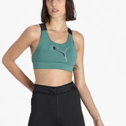 Puma Green Round Neck Sports Bra-image-28