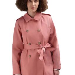 TOMMY HILFIGER Pink Cotton Solid Trench Coat-picture-20