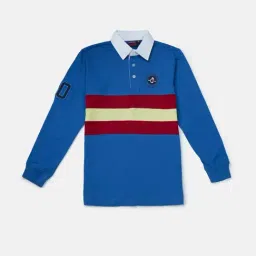 Gini & Jony Kids Blue Cotton Printed Polo T-Shirt-image-19