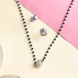 Clara Ball 92.5 Sterling Silver Mangalsutra Set-image-49