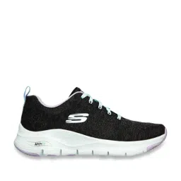 Skechers Women's ARCH FIT-COMFY WAVE Black Lavender Casual Sneakers-37