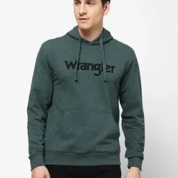 Wrangler Green Regular Fit Printed Hooded SweatShirt-28