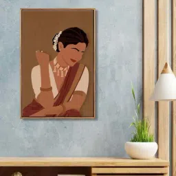 999Store Brown Canvas Wall Painting Panel With Fibre Frame-11