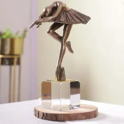 Tayhaa Brown & Transparent Polyresin Glossy Finish Dancing Ballerina-image-20