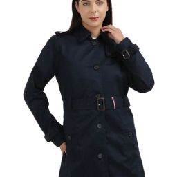 TOMMY HILFIGER Blue Cotton Solid Trench Coat-picture-44