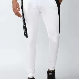 Peter England White Cotton Regular Fit Printed Joggers-picture-45