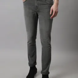 Cantabil Grey Regular Fit Lightly Washed Jeans-picture-9
