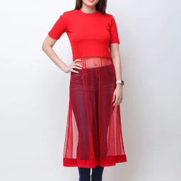 Cation Red Fitted Top-image-60