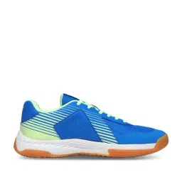 Puma Unisex Badminton Smash Racing Blue & Speed Green Indoor Court Shoes-picture-48
