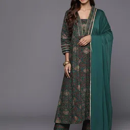 Varanga Women Ethnic Motifs Printed Gotta Patti Kurta with Trousers & With Dupatta-56