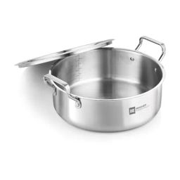 Bergner BE Essentials Silver Stainless Steel Biryani Pot (28 cm)-image-4