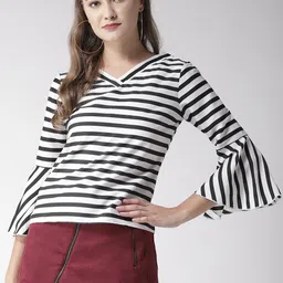Style Quotient Women White & Black Striped Top-image-97