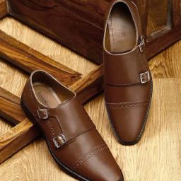 Louis Stitch Men's Tan Monk Shoes-image-79