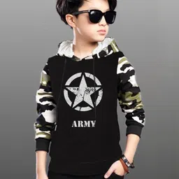 Dagcros Boys Printed Hooded Pure Cotton T-shirt-image-83