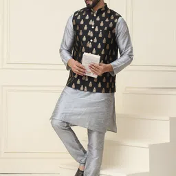 SOJANYA Regular Kurta With Churidar & With Nehru Jacket image 1