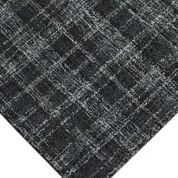saraswatii global Laurel Plaid Charcoal & Grey Checked Tufted Woollen Carpet image 2