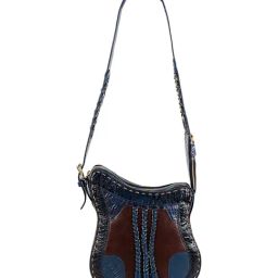 Hidesign Midnight Blue HARLEM Animal Effect Leather Cross Body Bag-picture-27