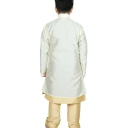 SG Yuvraj Kids White & Beige Textured Pattern Full Sleeves Kurta Set image 2