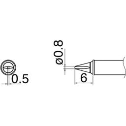 Hakko Soldering Iron Tip 0.8WD Type Suitable For FX-100, T31-01WD08-30