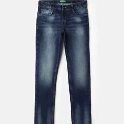 United Colors of Benetton Boys Blue Cottonton Lycra Solid Jeans-image-30