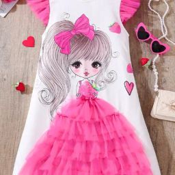 Bolly Lounge Girls White Cotton Regular Fit Floral Party Dress-image-99