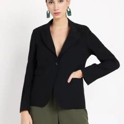 RAREISM Black Polyester Solid Long Sleeves Blazer-picture-16