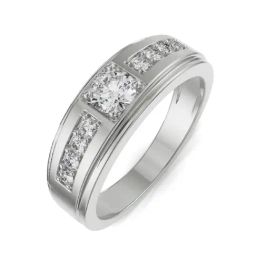 EMORI White Gold Stardust Diamond Ring for Men-image-62